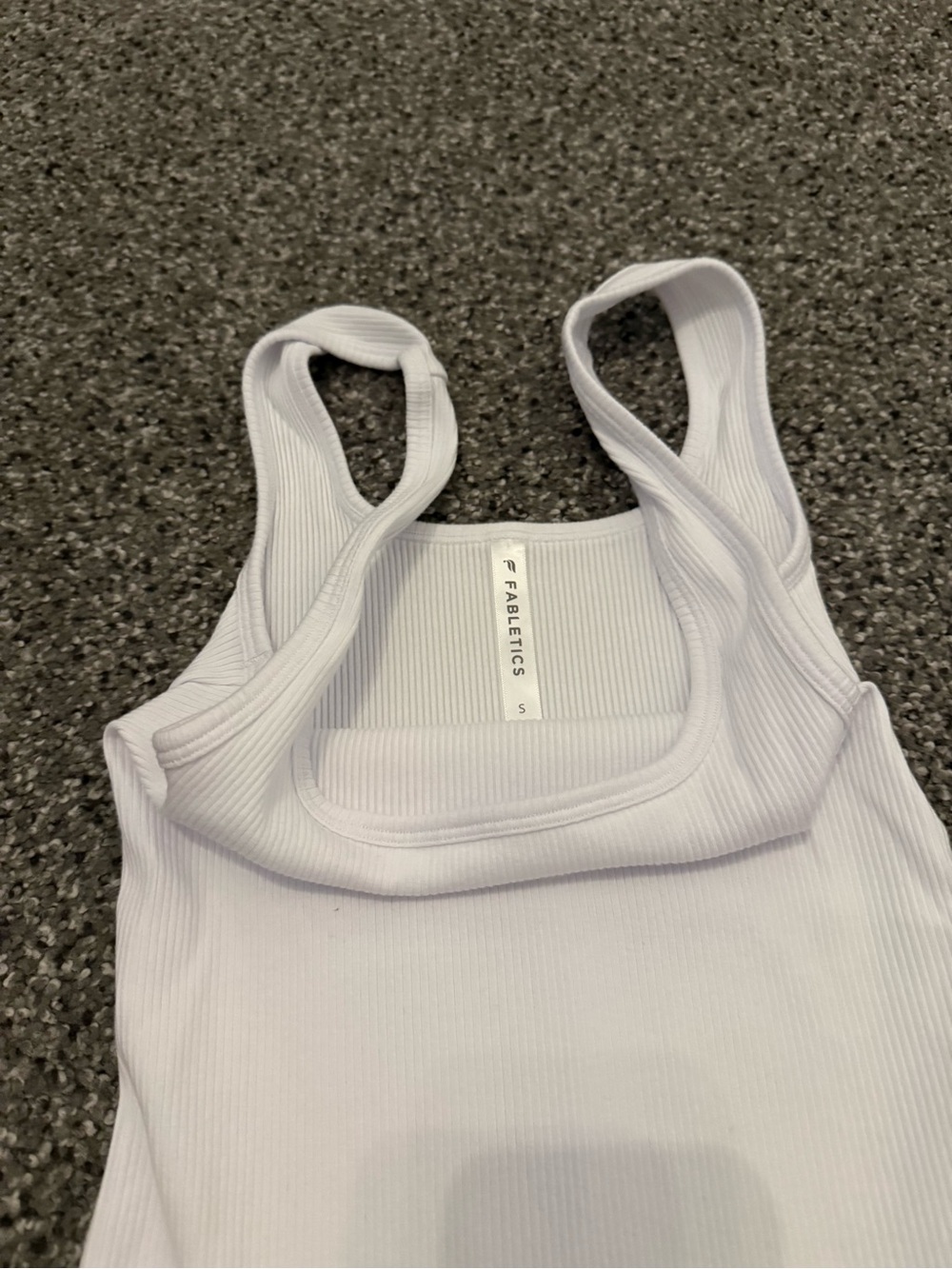 Fabletics White Ribbed Square-Neck Tank - Picture 2 of 2
